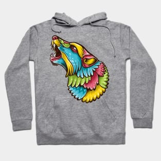 abstract wolf head illustration Hoodie